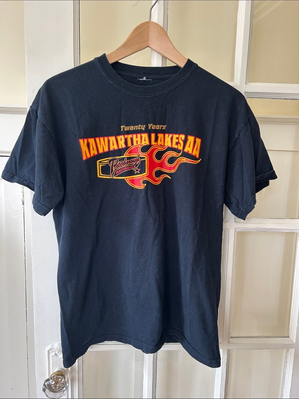 Kawartha Lakes AA Black Graphic Tee with Flame Logo, Peterborough